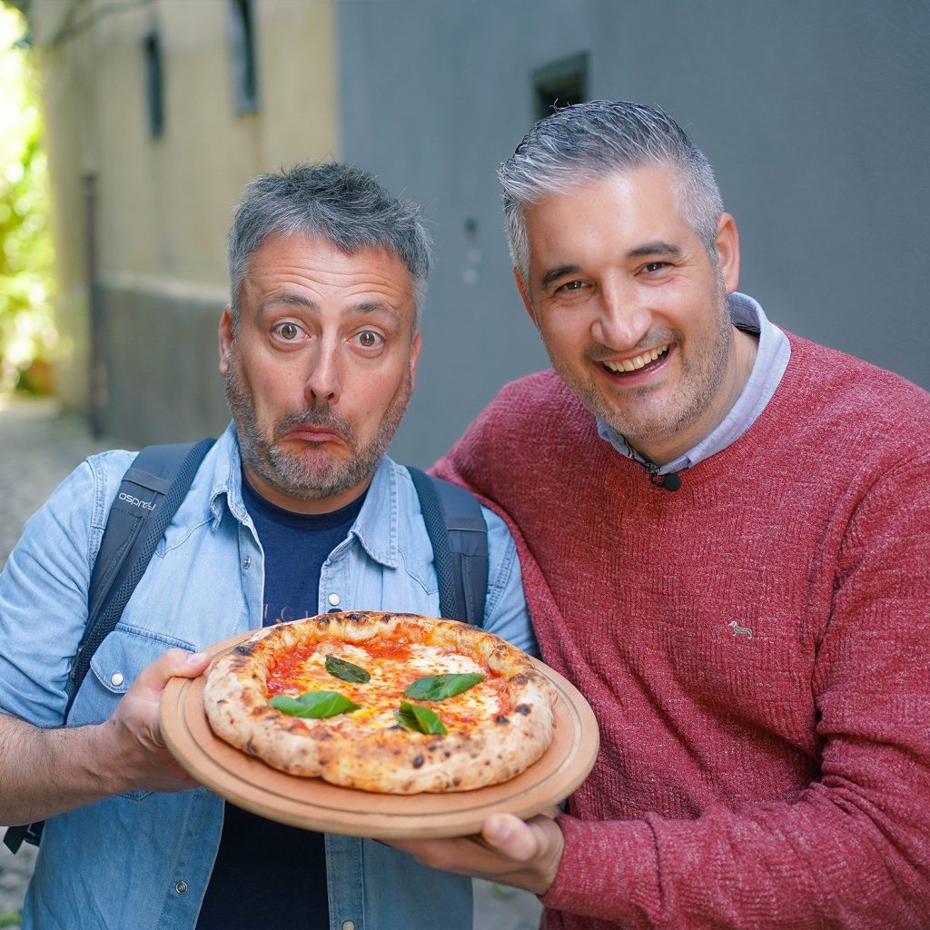Vincenzo with Gigio standing in front of Pepe in Grani